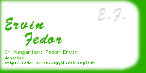 ervin fedor business card